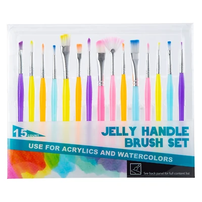 Jelly Handle Paint Brush Set 15-Piece