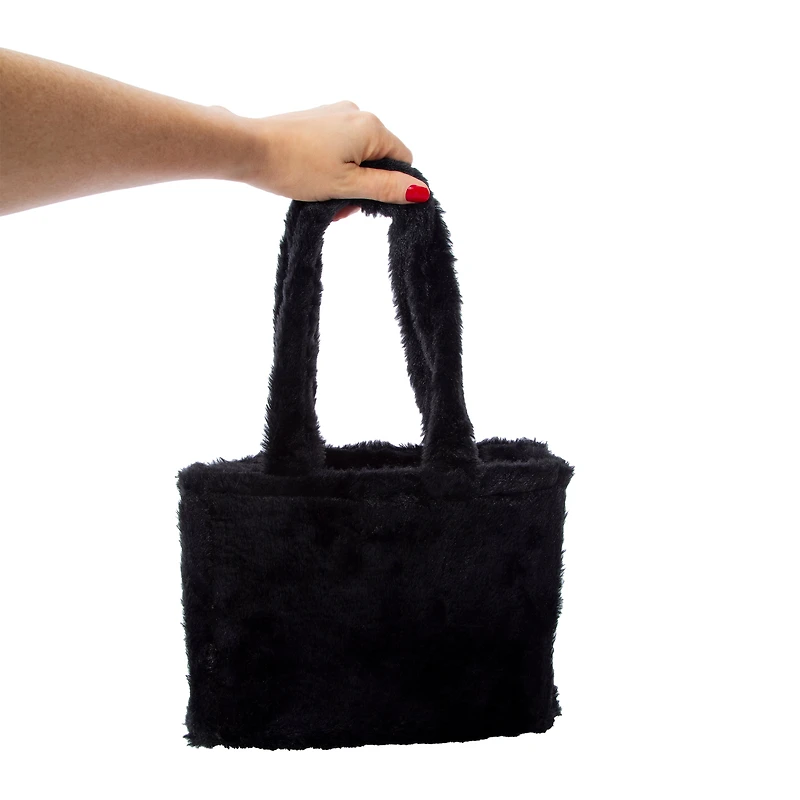 Faux Fur Mini Tote Bag 10.5in x 8in
