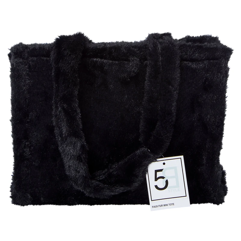 Faux Fur Mini Tote Bag 10.5in x 8in