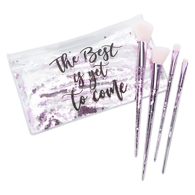 Glitter Makeup Brush Set With Reusable Bag