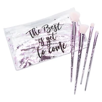 Glitter Makeup Brush Set With Reusable Bag