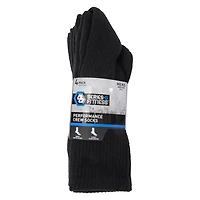 Series-8 Fitness™ Mens Black Performance Crew Socks 4-Pack