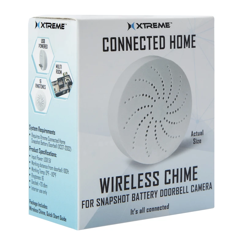 Connected Home Wireless Chime For Snapshot Doorbell Camera