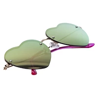 Ladies Retro Mirror Heart Sunglasses
