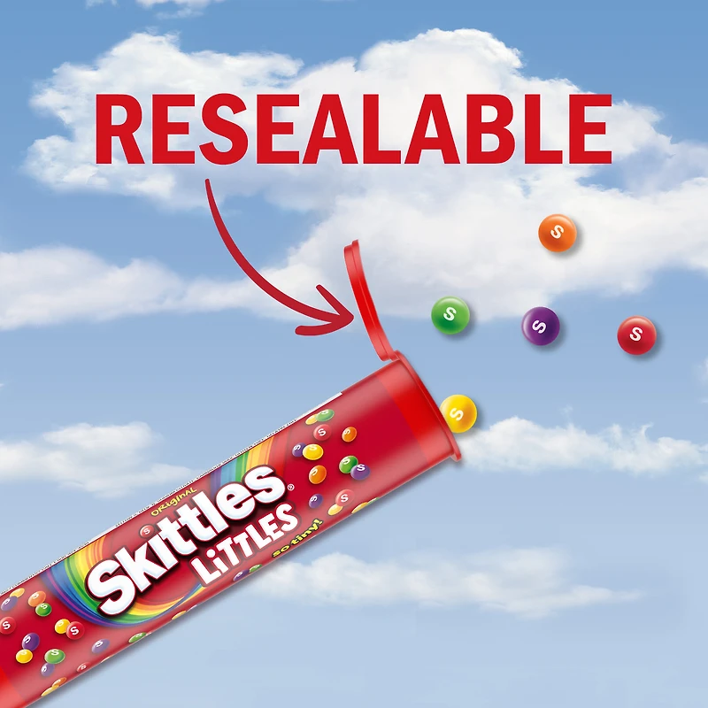 SKITTLES Original Littles Chewy Candy, Share Size, 1.9 oz Mega Tube