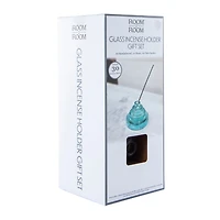 Round Glass Incense Holder Gift Set With 30 Sticks