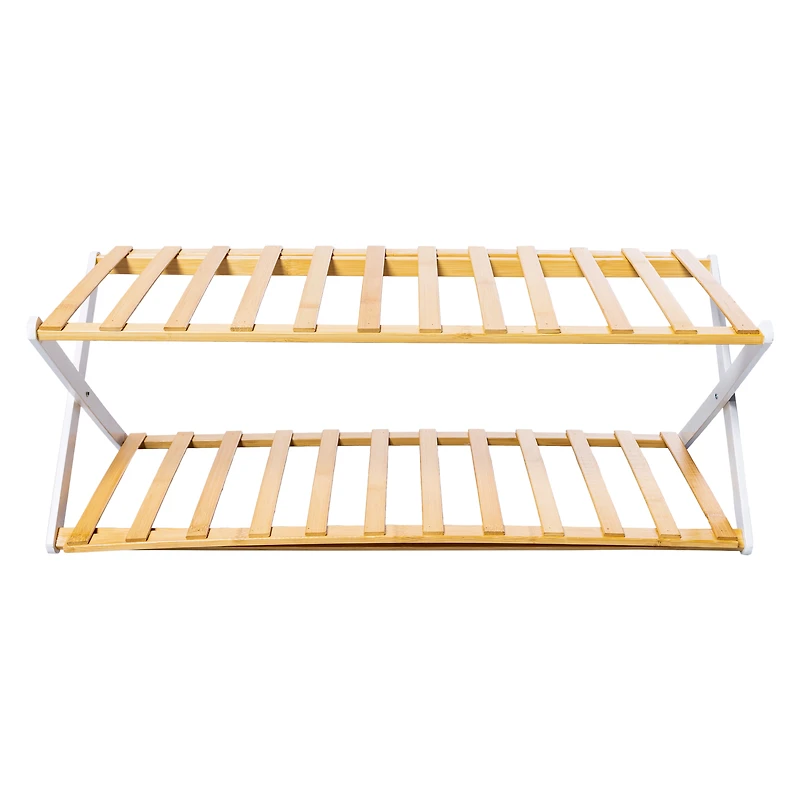 2-Tier Bamboo Shoe Rack