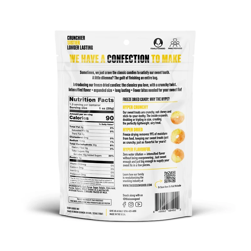 Sow Good™ Freeze Dried Peach Perfect Candy 1.9oz