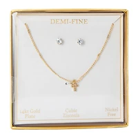 Demi-Fine Gold Necklace & Earrings Set