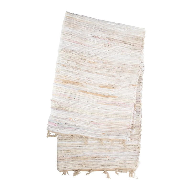Handwoven White Chindi Rug 3ft x 5ft