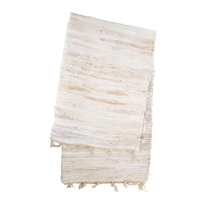 Handwoven White Chindi Rug 3ft x 5ft