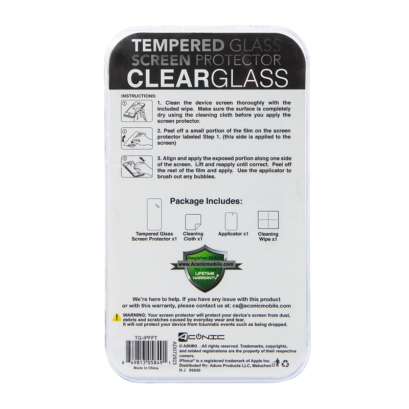 iPhone 15®/14® Tempered Glass Screen Protector