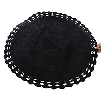 Cotton Crochet Round Rug 32in