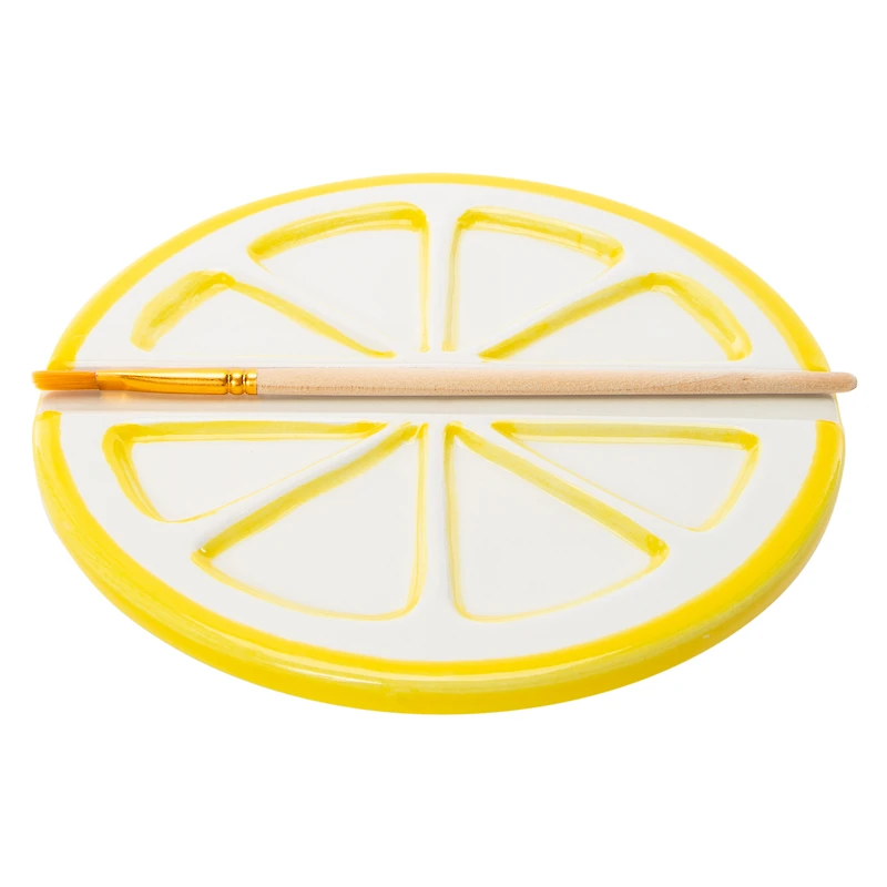 Fruit Slices Ceramic Paint Palette & Brush 5.91in