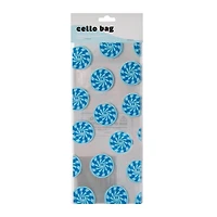 Blue Happy Face Party Favor Cello Bags 20-Count