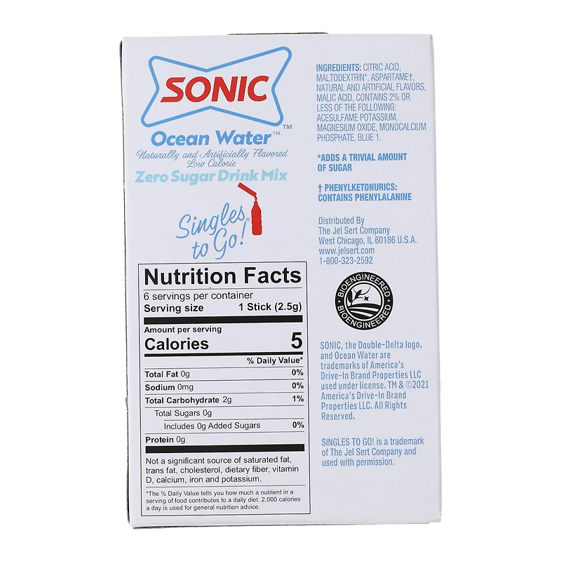 Sonic™ Ocean Water™ Zero Sugar Drink Mix 6-Count