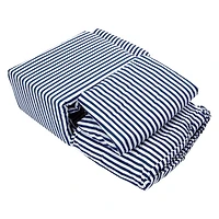 Queen Size 4-Piece Sheet Set - Navy Stripe