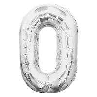INFLATED Giant Silver Foil Number Balloon 34in