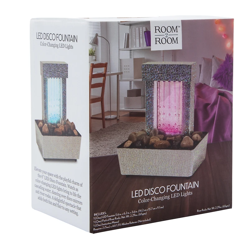 LED Disco Indoor Water Fountain 5.6in x 6.2in