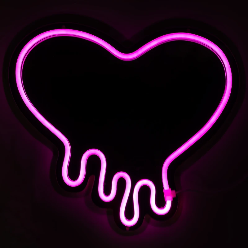 Drippy Heart LED Mirror 15.7in x 14in