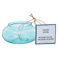Round Glass Incense Holder 3.5in x 1.5in