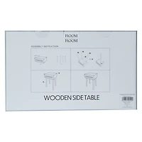 Wooden Side Table With Rattan Cane Accent 20in x 13.58in