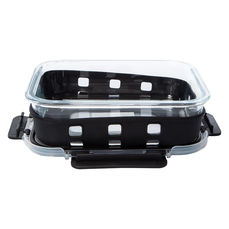 Glass Food Container With Silicone Sleeve 35.05oz