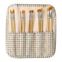 Paint Brush Set With Canvas Holder 15-Count
