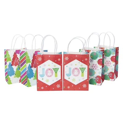 6-Count Small Holiday Gift Bags 6.5in x 4.5in