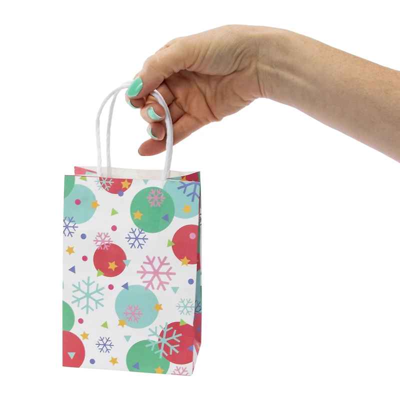 6-Count Small Holiday Gift Bags 6.5in x 4.5in