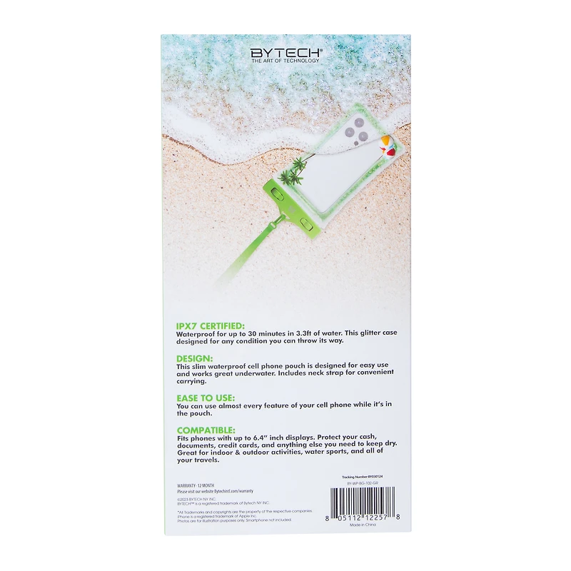 Glitter Waterproof Phone Pouch With Neck Strap