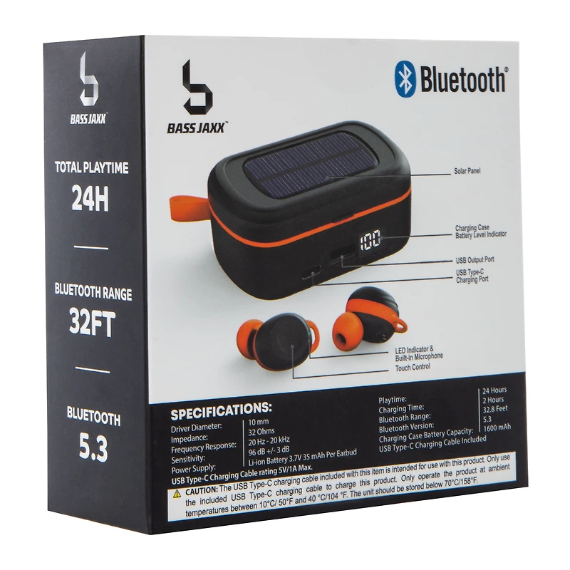 Solar True Wireless Earbuds With Mic