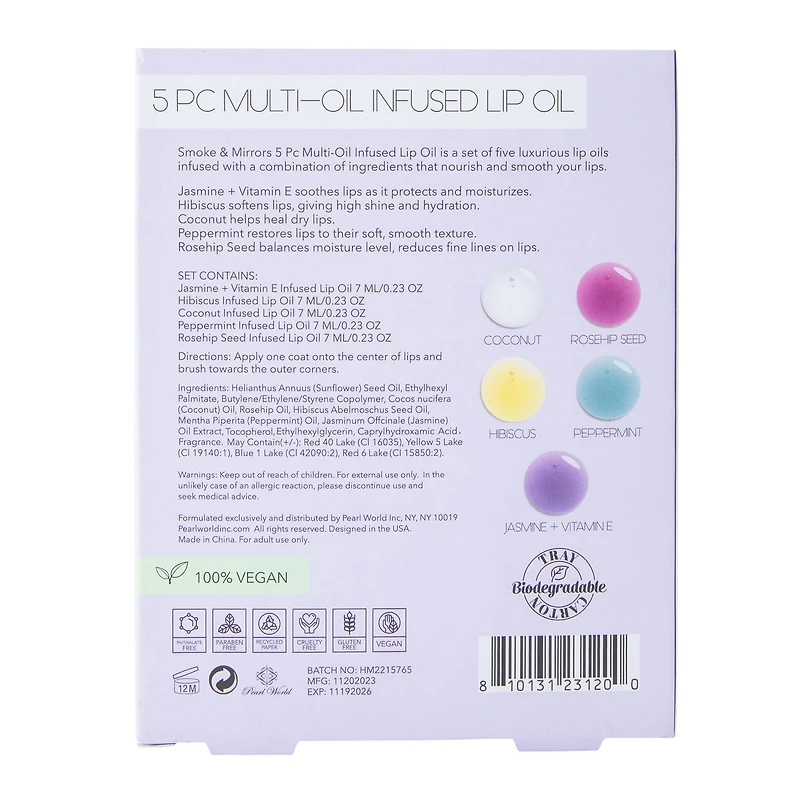 Smoke & Mirrors Multi-Oil Infused Lip Oil Set 5-Count