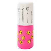 Happy Face Travel Makeup Brush Set & Holder