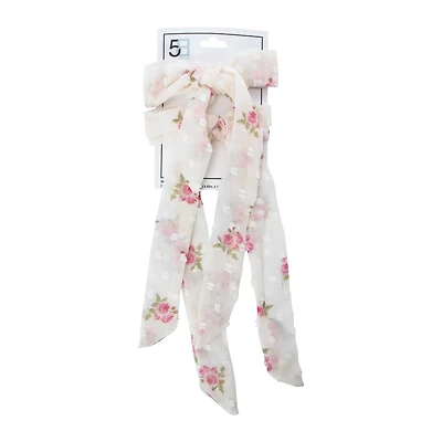 Clip-In Floral Hair Bows 2-Count