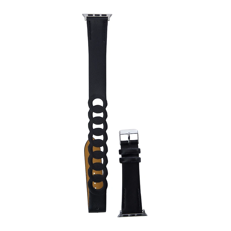 Faux Leather Double-Wrap Strap Watch Band For Apple Watch®