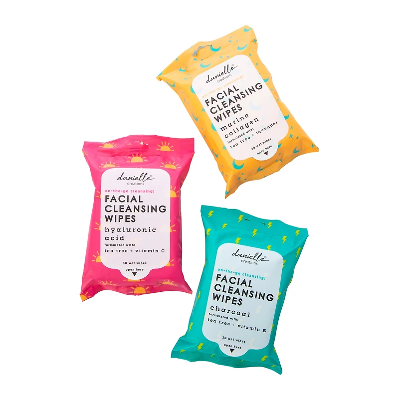 Danielle Creations® Facial Cleansing Wipes 3-Count