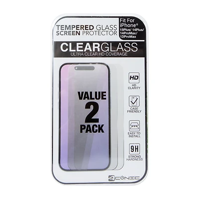 iPhone 15 Plus® HD Clarity Tempered Glass 2-Pack