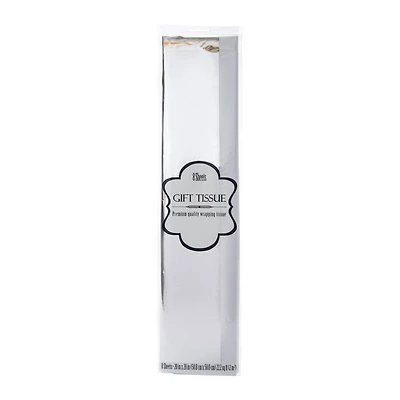 Silver Mylar Gift Wrapping Tissue Paper 8-Sheets
