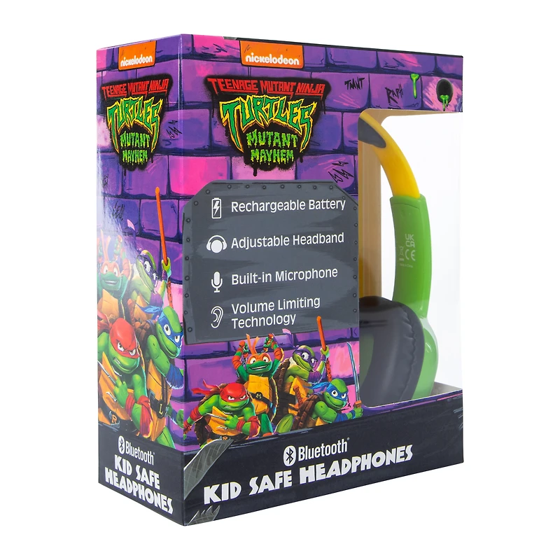 Teenage Mutant Ninja Turtles Mutant Mayhem Bluetooth® Kid-Safe Headphones With Mic