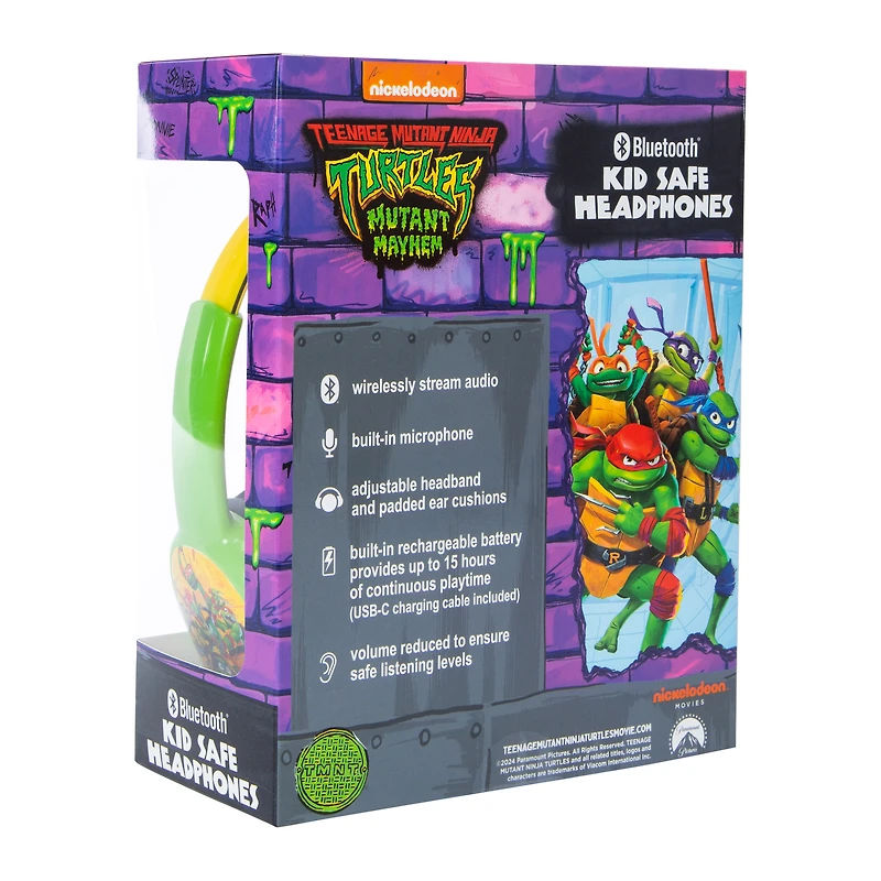 Teenage Mutant Ninja Turtles Mutant Mayhem Bluetooth® Kid-Safe Headphones With Mic