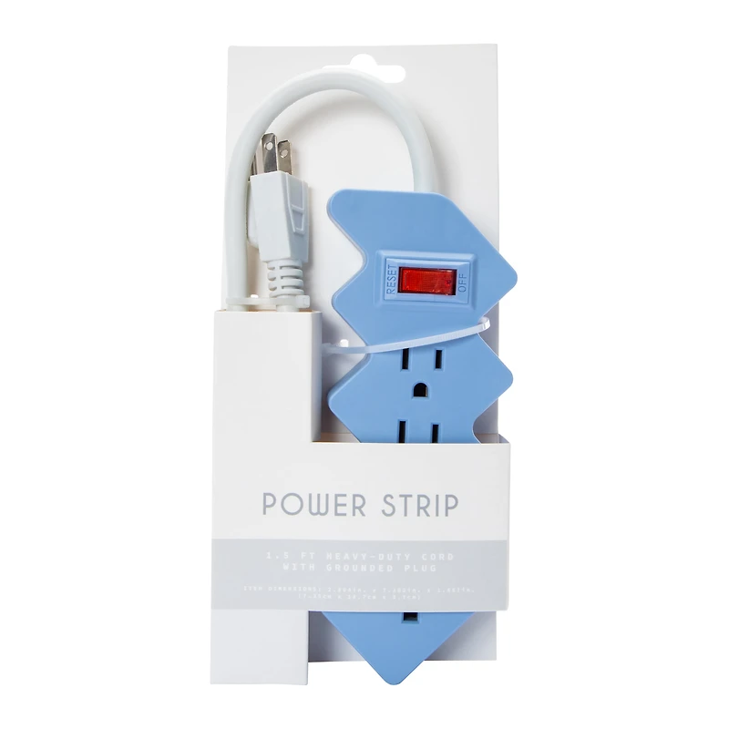 4-Outlet Scalloped Power Strip, 1.5ft