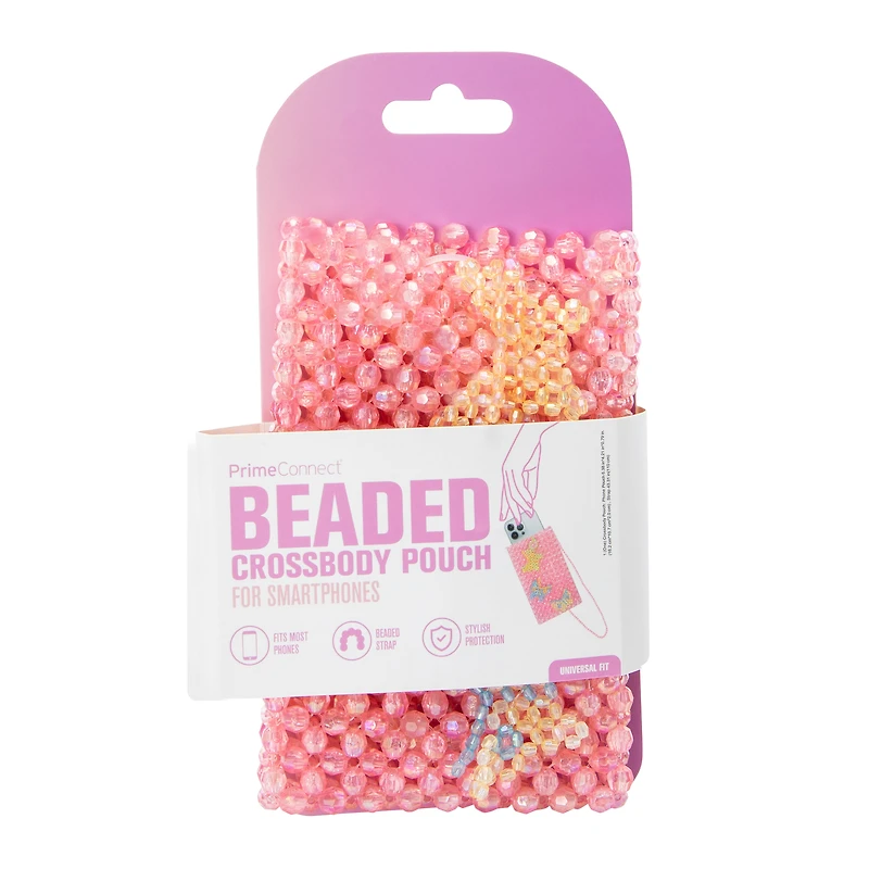 Chunky Beaded Crossbody Pouch For Smartphones