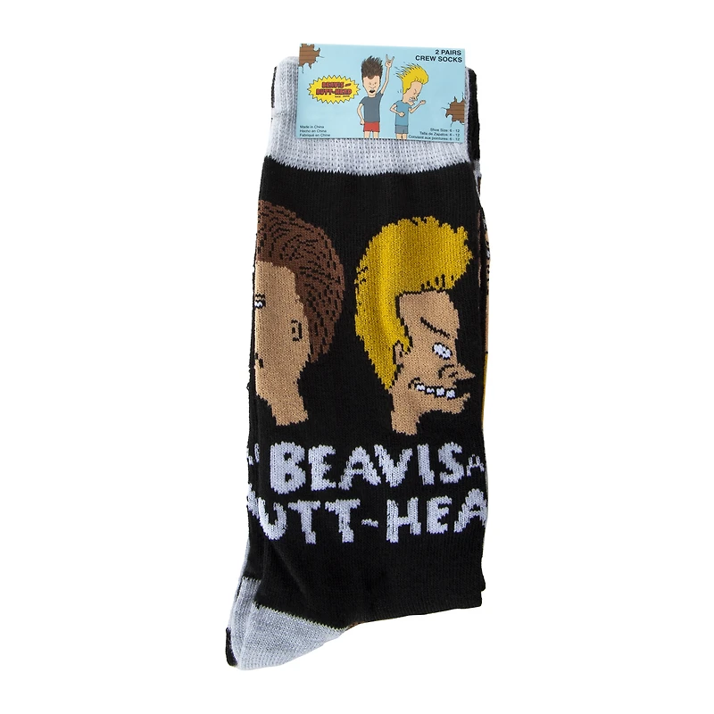 Beavis And Butt-Head™ Mens Crew Socks 2-Pack