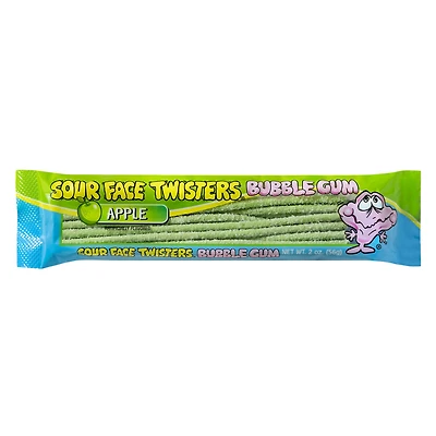 Sour Face Twisters® Bubble Gum 2oz - Apple