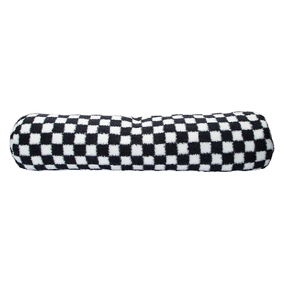 Checker Faux Fur Body Pillow 36in x 9in