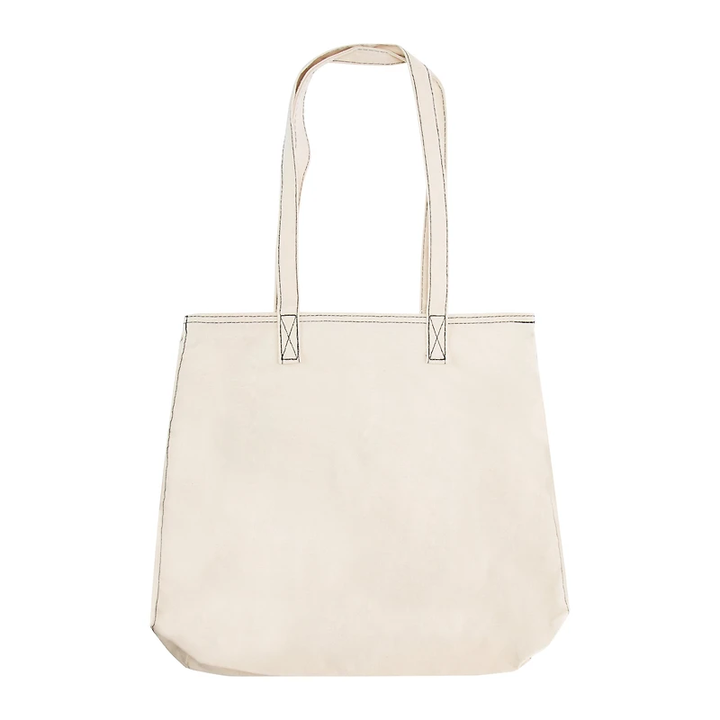 Contrast-Stitch Tote Bag