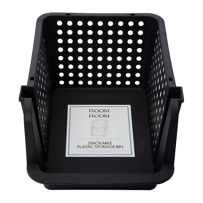Medium Stackable Plastic Storage Bin 11.61in x 8.66in