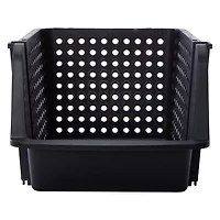 Large Stackable Plastic Storage Bin 13.58in x 11.42in