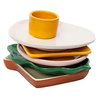 Stackable Sandwich Breakfast Plate Set 6-Piece